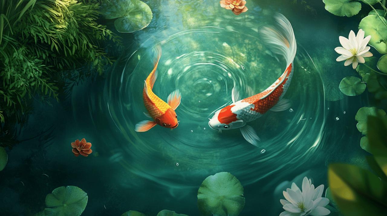 Poissons rouges et carpes Koi : impact distinct sur l’ecosysteme du bassin